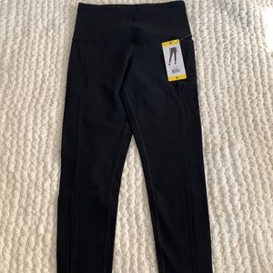 Tuff athletics black leggings with pockets NWT size small